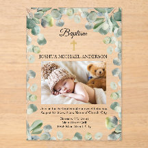 Eukalyptus Gold Cross Religious Baptism Foto