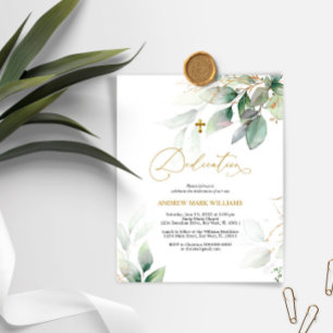 Eukalyptus & Gold Dedication Einladung