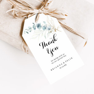 Eukalyptus Gold Floral Wedding Vielen Dank Geschenkanhänger