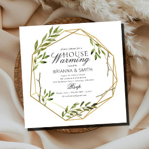 Eukalyptus Gold Foliage Housewarming Einladung