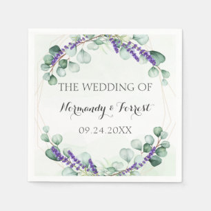 Eukalyptus Gold Frame Wedding Serviette