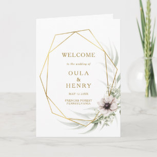 Eukalyptus Gold Geometric Folded Wedding Program Programm