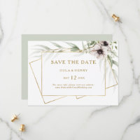 Eukalyptus Gold Geometric Horizontal Save the Date