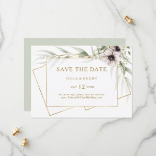 Eukalyptus Gold Geometric Horizontal Save the Date