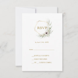 Eukalyptus Gold Geometric RSVP Card Karte