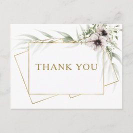 Eukalyptus Gold Geometric Wedding Vielen Dank Postkarte