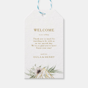 Eukalyptus Gold Geometric Wedding Welcome Geschenkanhänger