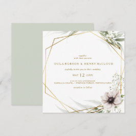 Eukalyptus Gold Geometrische Hochzeit Einladung