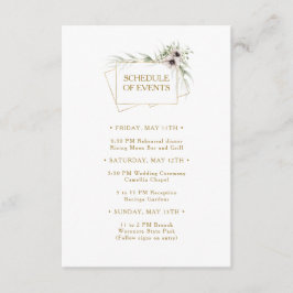 Eukalyptus Gold Geometrischer Zeitplan für Ereigni Begleitkarte