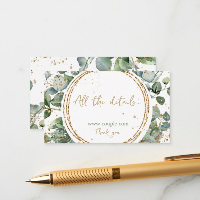 Eukalyptus gold Glitzer Code 02 alle Einzelheiten Begleitkarte (Vorderseite/Rückseite Beispiel)