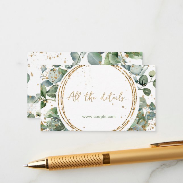 Eukalyptus gold Glitzer Code 02_b alle Einzelheite Begleitkarte (Vorderseite/Rückseite Beispiel)