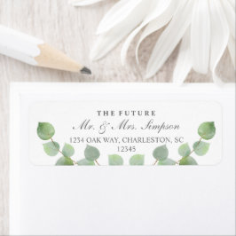 Eukalyptus-Gold-Glitzer-Rücksendeadressen-Aufklebe