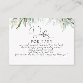 Eukalyptus Gold Greenery Baby Books Request Visitenkarte