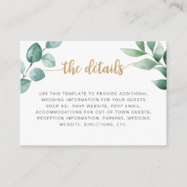 Eukalyptus Gold - Hochzeitsinformationen Begleitkarte