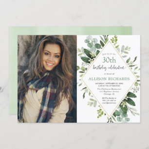 Eukalyptus-Gold jedes erwachsene Alter Geburtstag  Einladung