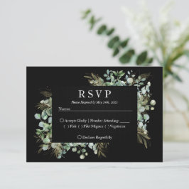 Eukalyptus Gold Leaf Modernes Design RSVP Karte