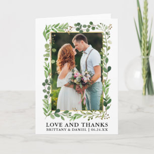 Eukalyptus-Gold-Liebe für Aquarellfarben dank eing Dankeskarte