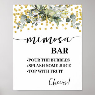 Eukalyptus Gold Mimosa Bar Hochzeit Poster