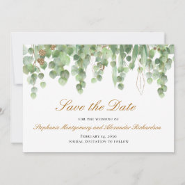 Eukalyptus-Gold-Rett-Hochzeitstag Ankündigung