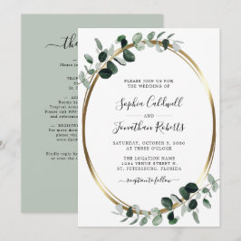 Eukalyptus Gold Sage Wedding in einem QR Code Einladung