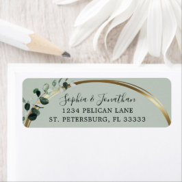 Eukalyptus Gold Sage Wedding Return Address Label