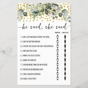 Eukalyptus Gold sagte er sagte, sie sagte Dusche S Flyer