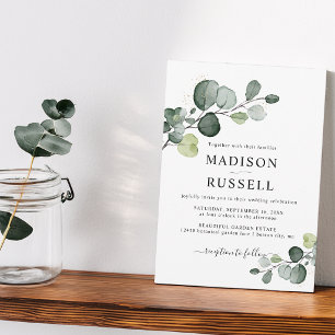 Eukalyptus Gold Spritzer Greenerity Wedding Einladung