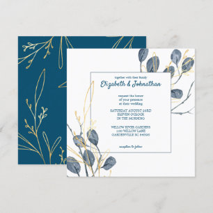 Eukalyptus Golden Garden Floral Wedding Einladung