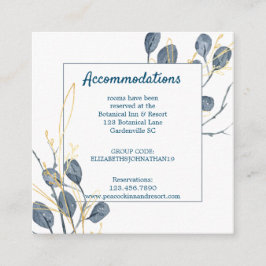 Eukalyptus Golden Garden Wedding Unterkunft Begleitkarte