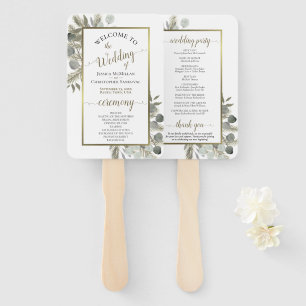 Eukalyptus & Golden Pine Wedding Programm Fächer
