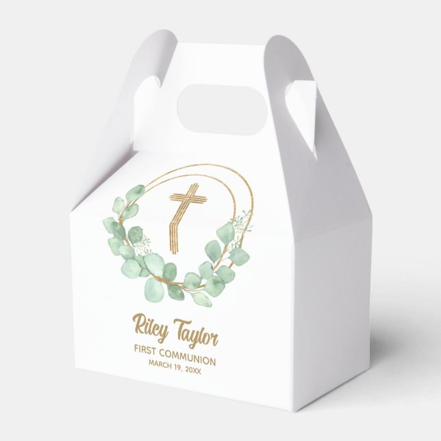 Eukalyptus-Goldkreuz Geschenkschachtel (Vorderseite)