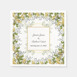 Eukalyptus-Goldrahmen-Hochzeit Serviette