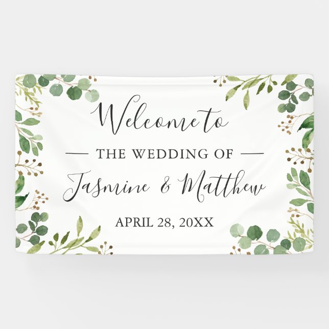 Eukalyptus Green Blätter Wedding Party Banner