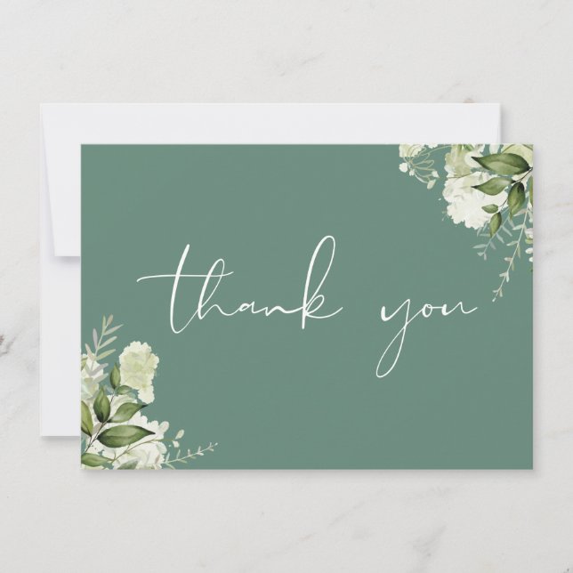 Eukalyptus Green Botanical Greenery Elegantes Skri Dankeskarte (Vorderseite)