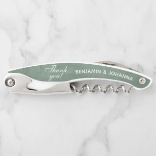 Eukalyptus Green Custom Wedding Danke für Ihre Fav Kellnermesser