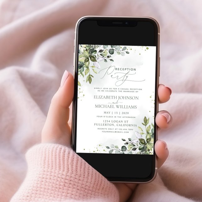 Eukalyptus Green Empfang Party Einladung (Von Creator hochgeladen)