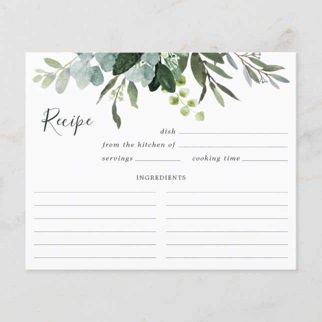 Eukalyptus Green Foliage Rezept Card (Vorderseite)