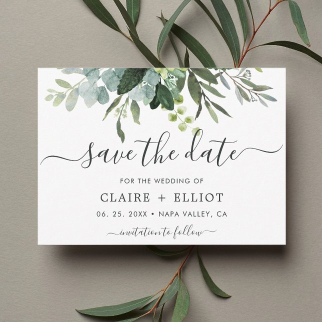 Eukalyptus Green Foliage Save the Date (Von Creator hochgeladen)