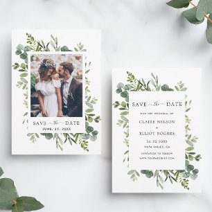 Eukalyptus Green Foliage Save the Date Fotokarte