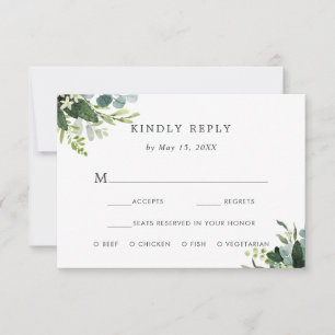 Eukalyptus Green Foliage UAWG mit Wahlmöglichkeit RSVP Karte
