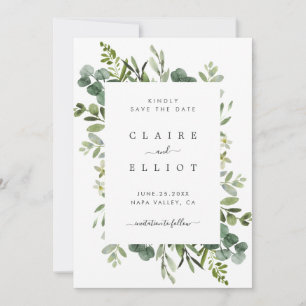 Eukalyptus Green Foliage Wedding Save The Date