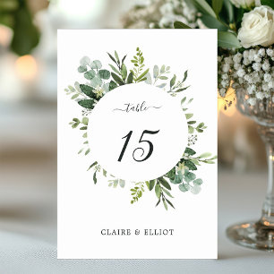 Eukalyptus Green Foliage Wedding Tischnummer