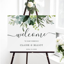 Eukalyptus Green Foliage Wedding Welcome Sign Poster