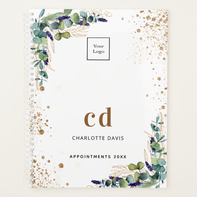 Eukalyptus green gold business logo 2025 planer (Vorderseite)