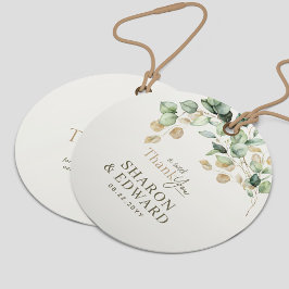 Eukalyptus Green Gold Hochzeit Vielen Dank Geschenkanhänger