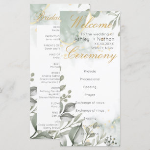 Eukalyptus green & gold Wassercolor Hochzeit