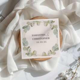 Eukalyptus Green & Gold Wedding Serviette