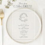 Eukalyptus Green Leafy Wappen Monogram Wedding Acryleinladungen<br><div class="desc">Für Paare, die Eleganz mit einer Touch von Natur suchen, spricht diese exquisite Eukalyptus grüne, grüne Wappen monogramm Hochzeitseinladung ins Herz. Die üppige Vegetation umkreist ein geschmackvolles Monogramm, ein persönliches Emblem, das die Gewerkschaft von zwei Personen am Rande eines wunderschönen neuen Kapitels perfekt erfasst. Die zeitlose Eleganz dieses Designs verbindet...</div>