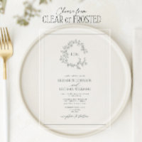 Eukalyptus Green Leafy Wappen Monogram Wedding