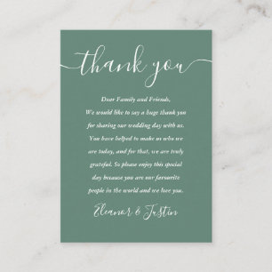 Eukalyptus Green Modern Script Wedding Vielen Dank Platzkarte